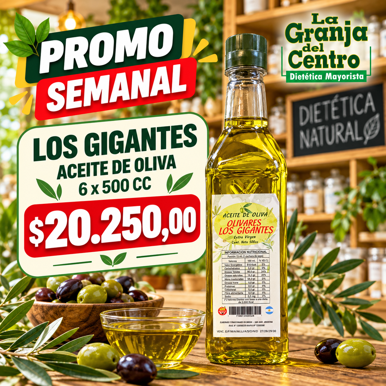 Ofertas y Promociones LOS GIGANTES - ACEITE DE OLIVA 6 X 500 CC promo semanal